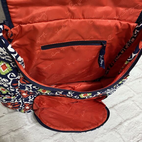 VERA BRADLEY Sun Valley Quilted Backpack Blue Orange Green School Retired